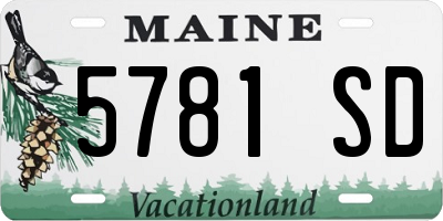 ME license plate 5781SD
