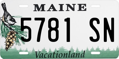 ME license plate 5781SN