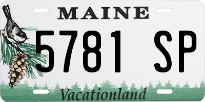 ME license plate 5781SP