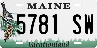 ME license plate 5781SW