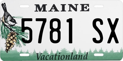 ME license plate 5781SX