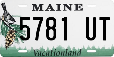 ME license plate 5781UT