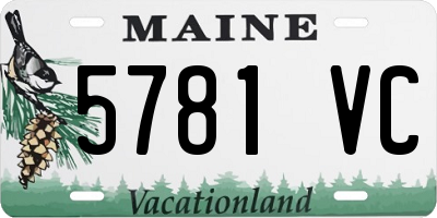 ME license plate 5781VC
