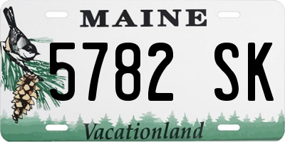 ME license plate 5782SK