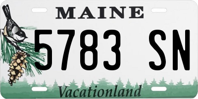 ME license plate 5783SN