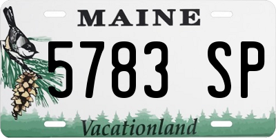 ME license plate 5783SP