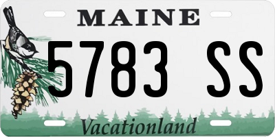 ME license plate 5783SS
