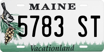 ME license plate 5783ST