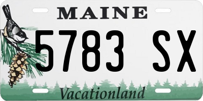 ME license plate 5783SX