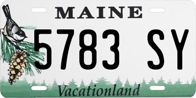 ME license plate 5783SY