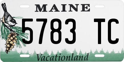 ME license plate 5783TC