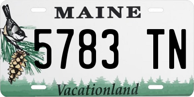 ME license plate 5783TN