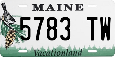 ME license plate 5783TW