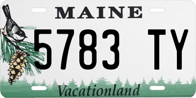 ME license plate 5783TY
