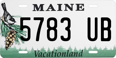 ME license plate 5783UB