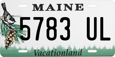 ME license plate 5783UL