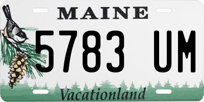 ME license plate 5783UM