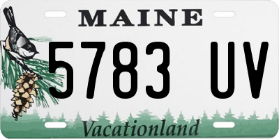 ME license plate 5783UV