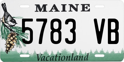 ME license plate 5783VB
