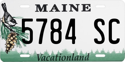 ME license plate 5784SC