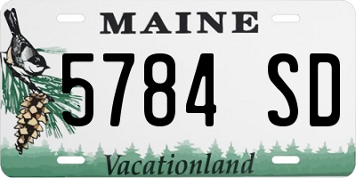 ME license plate 5784SD