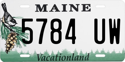 ME license plate 5784UW