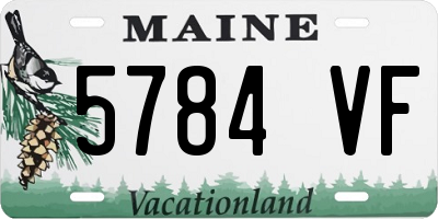 ME license plate 5784VF