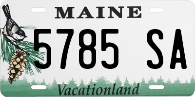 ME license plate 5785SA