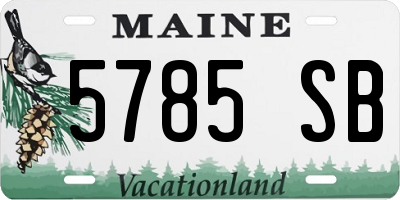 ME license plate 5785SB