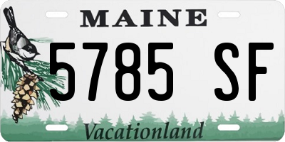 ME license plate 5785SF