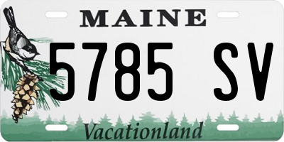 ME license plate 5785SV
