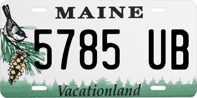 ME license plate 5785UB