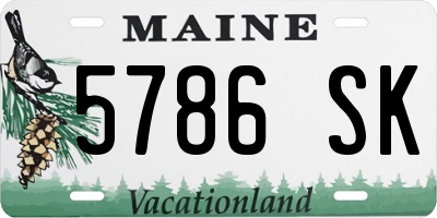 ME license plate 5786SK