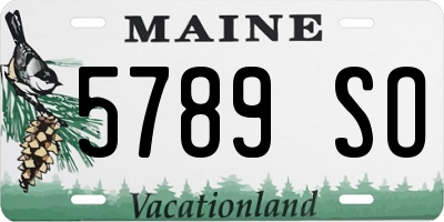 ME license plate 5789SO