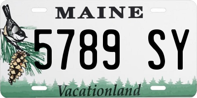 ME license plate 5789SY