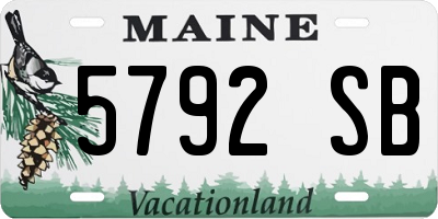 ME license plate 5792SB