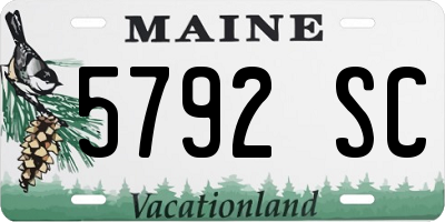 ME license plate 5792SC