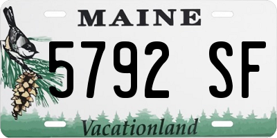 ME license plate 5792SF
