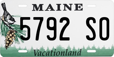 ME license plate 5792SO