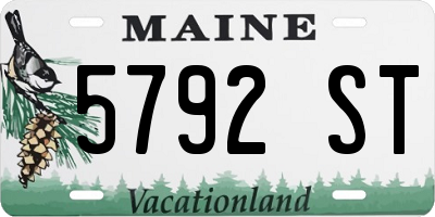 ME license plate 5792ST