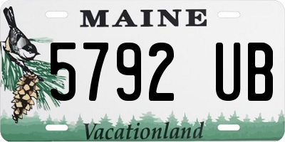 ME license plate 5792UB