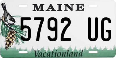 ME license plate 5792UG