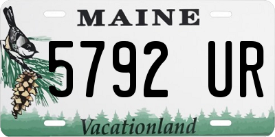 ME license plate 5792UR