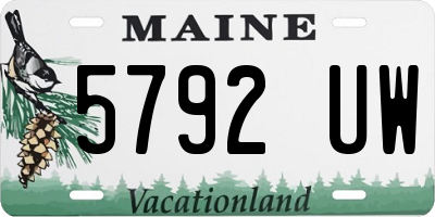 ME license plate 5792UW