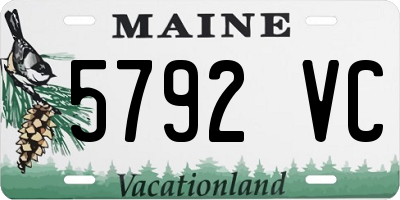 ME license plate 5792VC