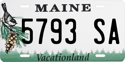 ME license plate 5793SA