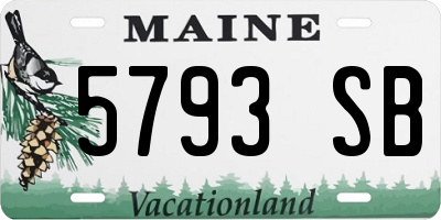 ME license plate 5793SB