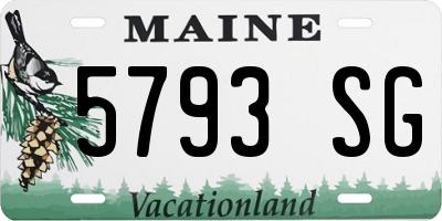 ME license plate 5793SG