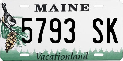 ME license plate 5793SK