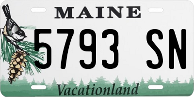 ME license plate 5793SN